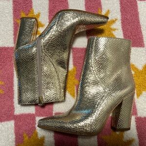 JLO Gold Western Style Booties